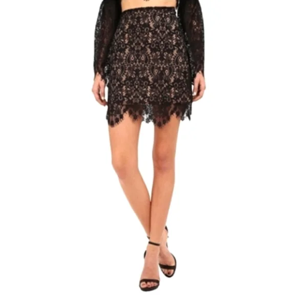 π€ FOR LOVE & LEMONS - "Vika" Black Lace Mini Skirt NWT π€ - Picture 6 of 13